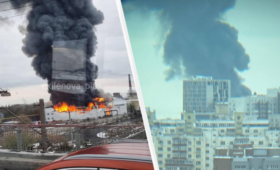 В Новосибирске пылает завод по изготовлению электроники для армии (видео)