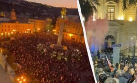 Протестующие в Тбилиси штурмуют дворец президента и собирают огненные баррикады