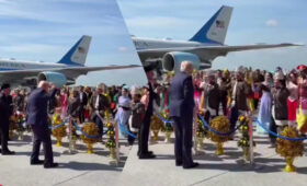 Трамп «зажег» прямо на аэродроме по прибытию в Малайзию (видео)