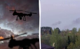 Дроны атаковали логистический центр российского Минобороны в Подмосковье (видео)