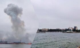 В одном из портов Румынии произошел мощный взрыв морского дрона (видео)