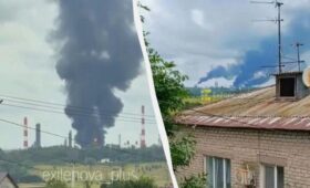 1500 км от границы: в Уфе после атаки дронов пылает НПЗ (видео)